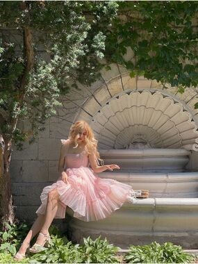 Wildrose and Sparrow The Siena Dress in Pink